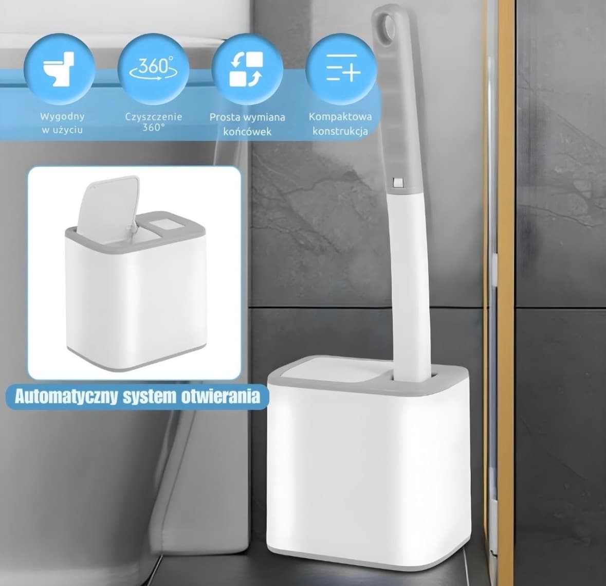 Szczotka z wymiennymi końcówkami do czyszczenia WC CleanPRO ✨