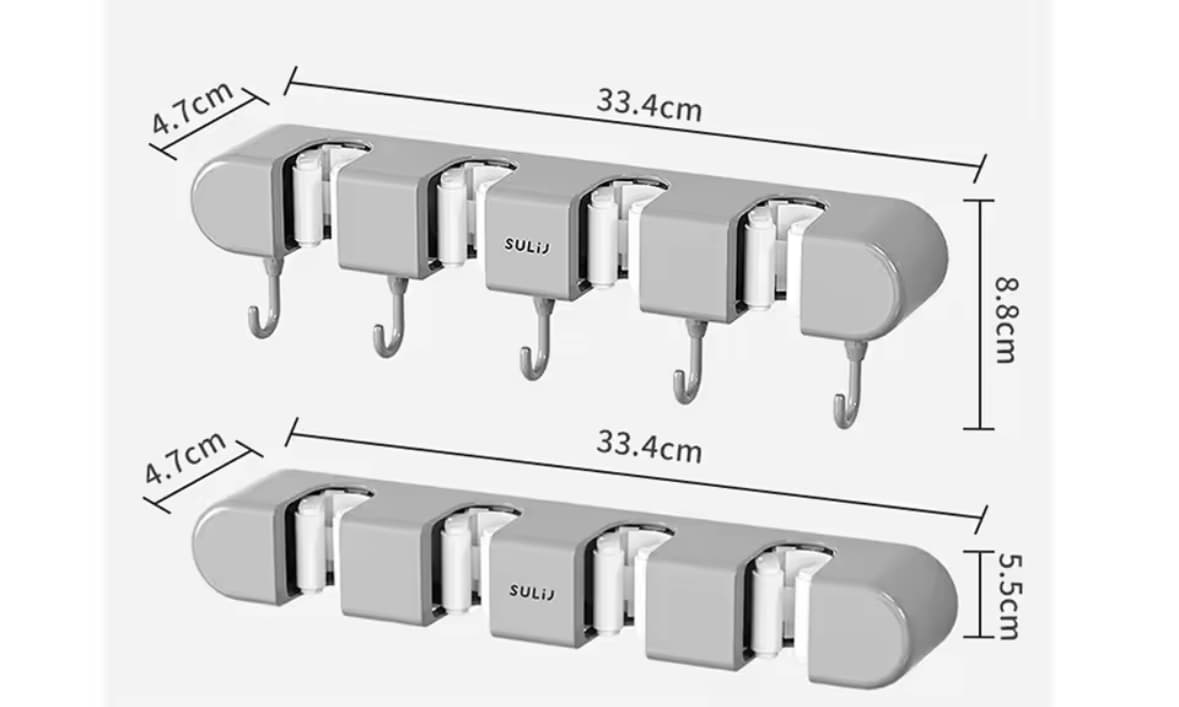 Samoprzylepny uchwyt ścienny na miotły i mopy 🧹