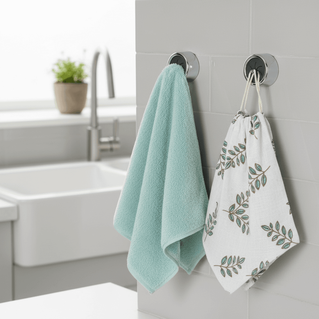 Zestaw 3 klipsów ściennych na ściereczki 🧽